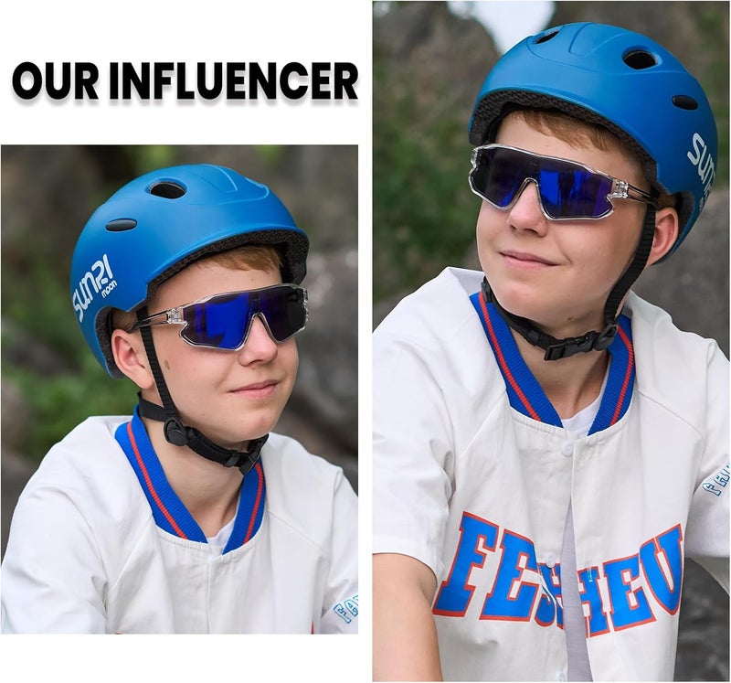 DUCO Kids Sunglasses Polarized UV Protection 400 - Kids Sports Sunglasses Boys with Lightweight TR90 Frame - Youth Baseball and Cycling Sun Glasses for Boys & Girls - DK268 - Image 2