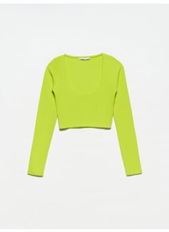 Dilvin 30111 Long Sleeve Top-Lime  - Image 1