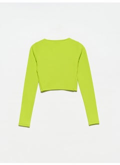Dilvin 30111 Long Sleeve Top-Lime  - Image 2