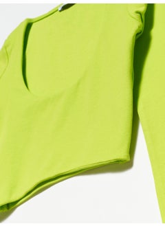 Dilvin 30111 Long Sleeve Top-Lime  - Image 3