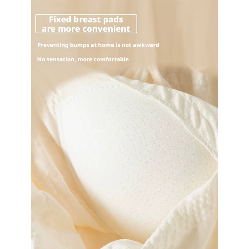 Women's Cloud Cotton Short Sleeve Pajama Set with Built-in Bra - Image 3
