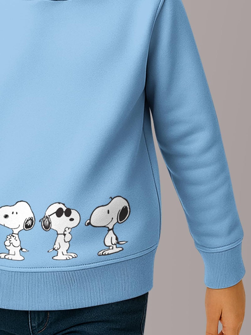 HELLCAT Trendy Cotton Blend Hoodie Sweatshirt for Girls - Pack of 1_ Blue_7-8Years - Image 4