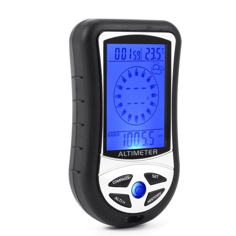 8-in-1 Electronic Altimeter Mini Hand-hold Multi-function Altimeter LCD Altimeter Portable Barometer Thermo-meter Electronic Com-pass Multi-function Altimeter - Image 1