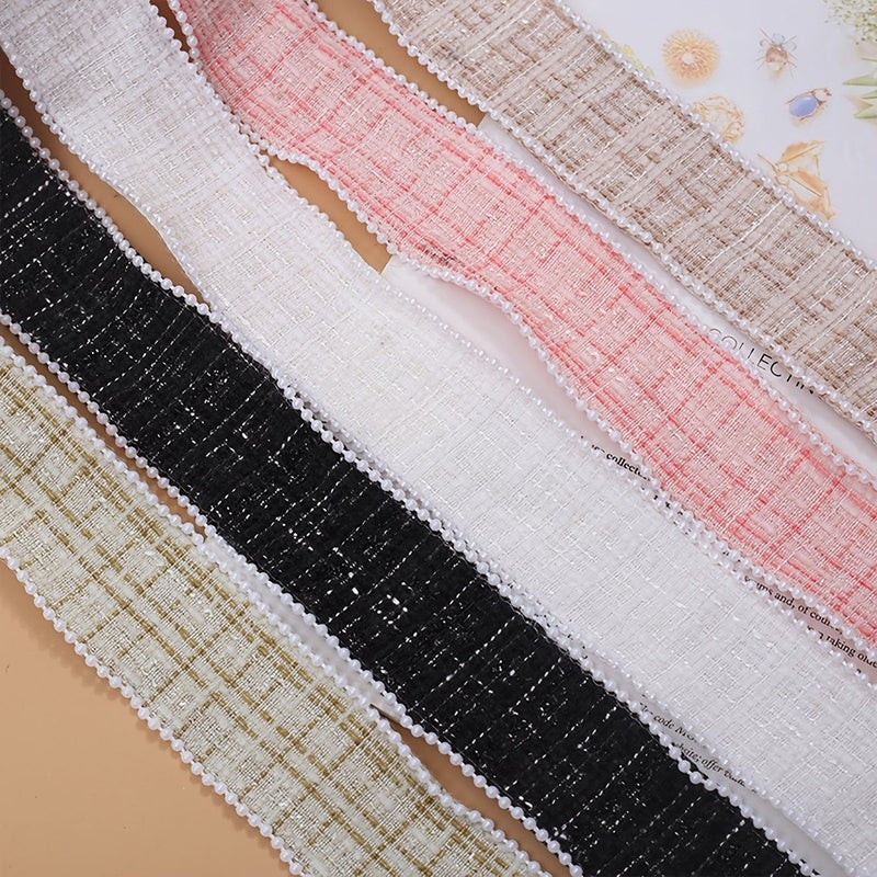 Pink Color Autumn Winter Scallion Beads Edging Fragrance Ribbon Bow Hair Additions Clothing Sleeve Decor Flower Gift Packaging 2 Yards Thanksgiving New Year Valentine Day - Image 5