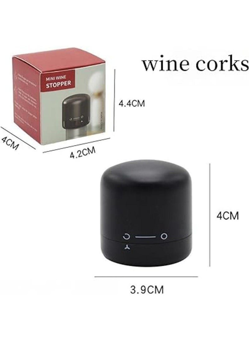 KITQO KITQO Wine Bottle Stopper with Twist Lock 2PackWine Stopper with Silicone Reusable Wine Sealer Wine Toppers Stopper Leak Proof and Keeps Wine Fresh for Easy Storage Black Pack of 2  - Image 5