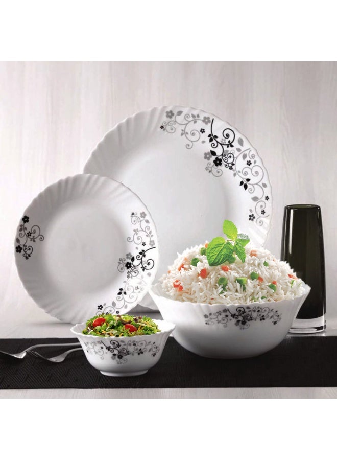 LaOpala Classic 20 Pcs Dinner Set Mystrio Black – Opalware Plates & Bowls | Lightweight, Microwave & Dishwasher Safe Tableware Set - Image 2