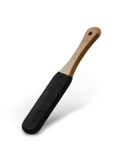 BEZOX Foot Pumice Stone Pedicure File(1 Pcs) Wooden Handle Foot File Callus Remover For Smoother Feet And Hands Foot Scrubber Heel Sander And Dead Skin Scraper Black  - Image 1