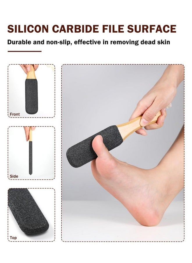 BEZOX - Foot Pumice Stone Pedicure File(1 Pcs) Wooden Handle Foot File Callus Remover For Smoother Feet And Hands Foot Scrubber Heel Sander And Dead Skin Scraper Black - Image 1