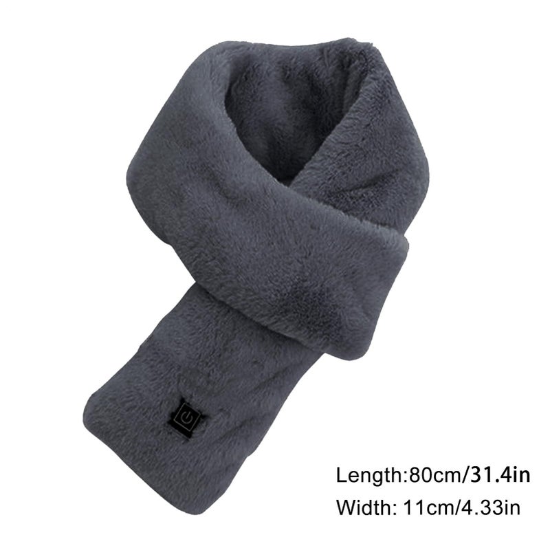 USB Heated Scarf Gray 3 Speed Settings Electric Neck Warmer - Image 5