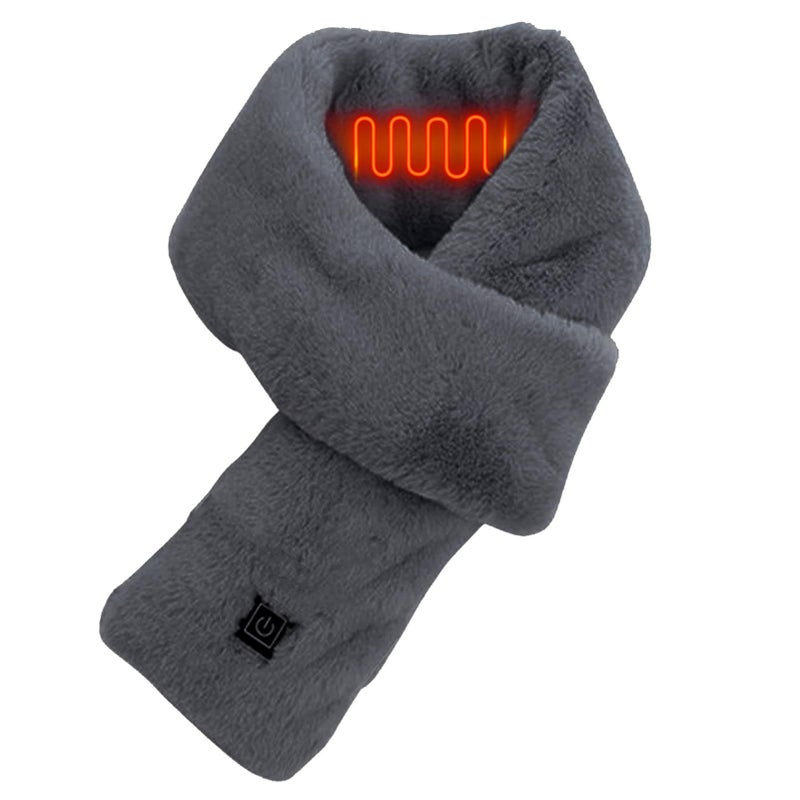 USB Heated Scarf Gray 3 Speed Settings Electric Neck Warmer - Image 2