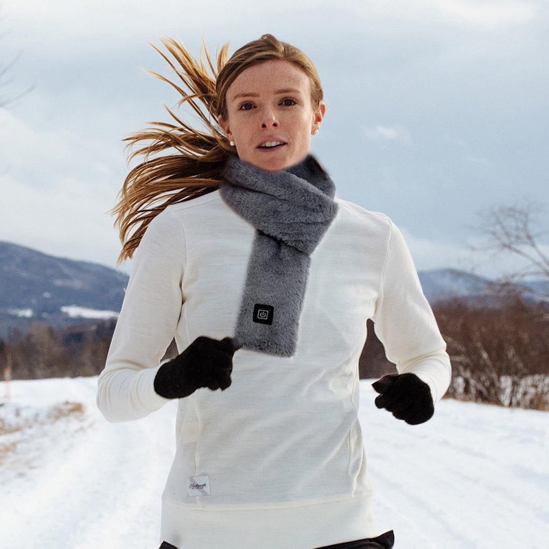 USB Heated Scarf Gray 3 Speed Settings Electric Neck Warmer - Image 4