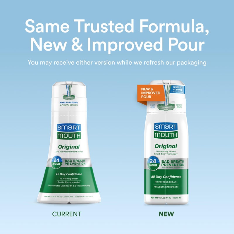 SmartMouth Activated Dry Mouth, Clinical DDS & Original Mouthwash, Mint, 16 fl oz Each - Image 2