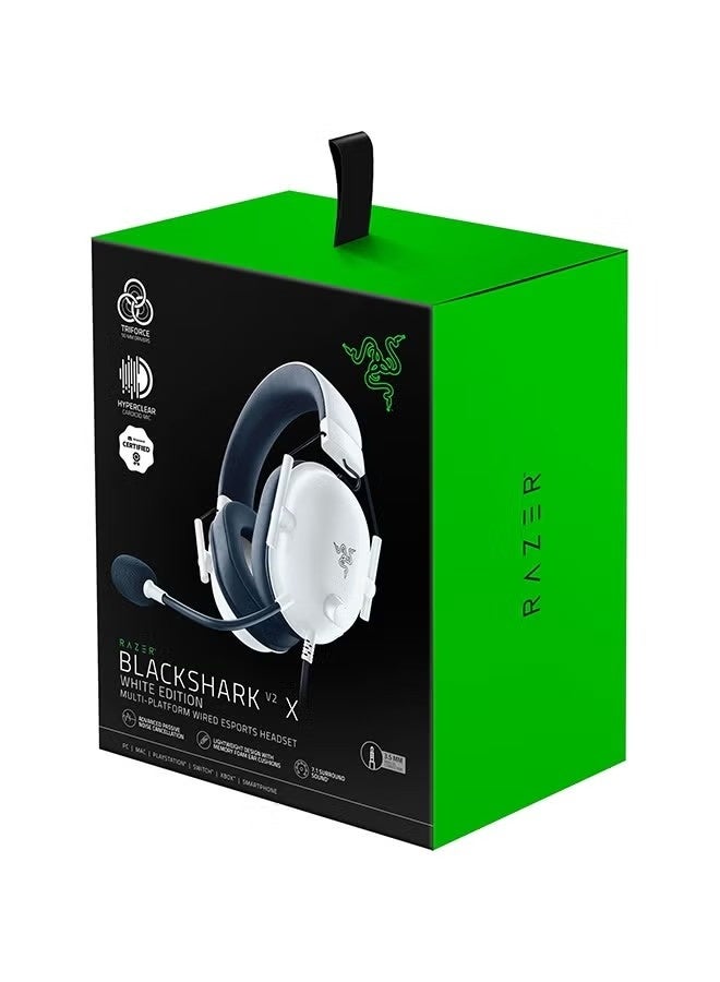 RAZER BlackShark V2 X Wired Esports Gaming Headset, 7.1 Surround Sound, 50mm Drivers, 240g Lightweight Build, Noise Cancelling Mic, Hybrid Memory Foam Cushions Comfort or PC, Mac, PS4, PS5, Nintendo Switch, Xbox One, Xbox Series X|S, Mobile, White | RZ04-03240700-R3M1 - Image 4