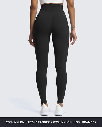 Aoxjox High Waisted Workout Leggings for Women Trinity Yoga Pants 26.5" (Black, XX-Large) - Image 5