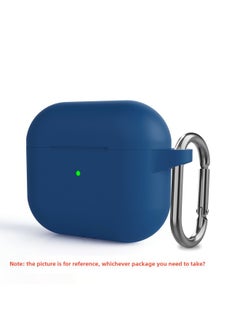 Generic Airpodspro Earphone Case For Apple 3 Generation Bluetooth Headset Protective Cover Airpods Series Protective Shell-Color:Dark Blue-Applicable Model:Airpods 3 Boxed Carabiner  - Image 1