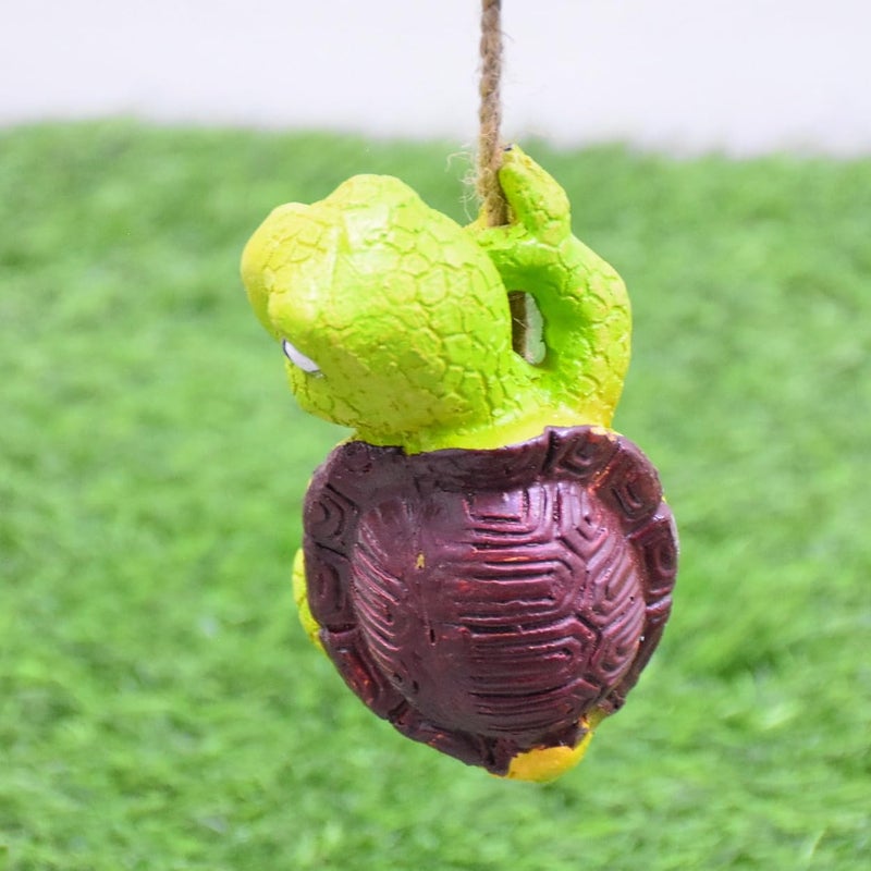 DECZO Poly-Resin Hanging Decor for Garden, Home, Gift (Hanging Green Turtle Set) - Image 2
