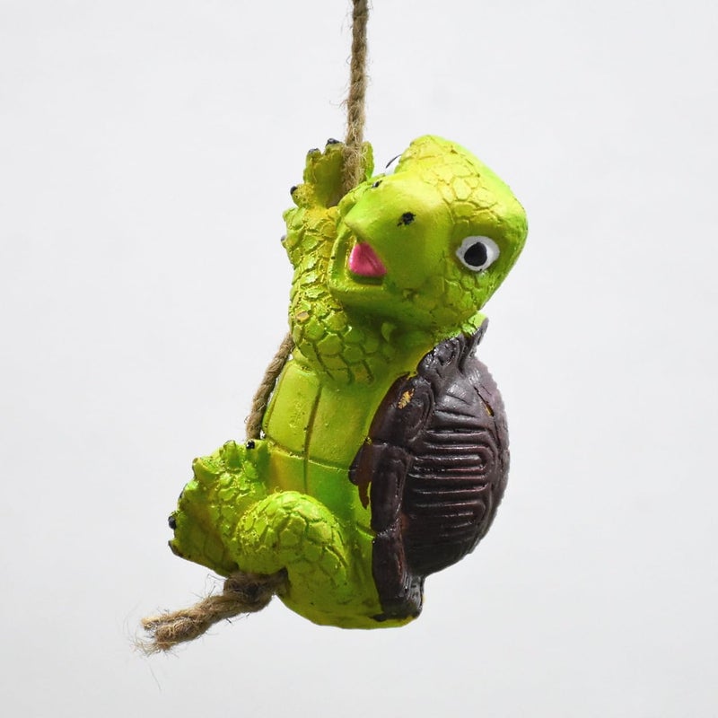 DECZO Poly-Resin Hanging Decor for Garden, Home, Gift (Hanging Green Turtle Set) - Image 4