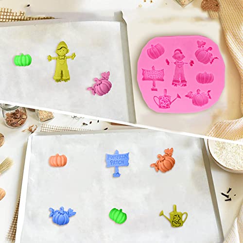 Angel Wings Pumpkin Scarecrow Boy Shape Silicone Molds for Halloween Cake Decorating Tools DIY Chocolate Candy Cookies Biscuits Gum Fondant Pudding Cupcake Baking Mold, Polymer Clay Molds - Image 4
