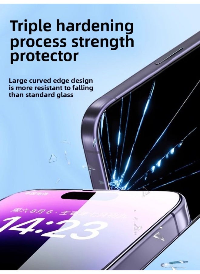 Generic - For Iphone 13 Tempered Film For Iphone15promax Anti-peep 15pro Mobile Phone Film 14 Dustless XR-Colour:[fully Automatic Second-sticker Dust-free Warehouse★Blu-ray 2 Pieces] Automatic Dust Removal★One Pull And Second Post-Size:For Iphone 12 Pro Max - Image 1