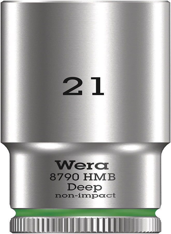 Wera 8790 HMB Deep (3/8"-6-point) 3/8" Deep Socket SW 21 green - Image 1