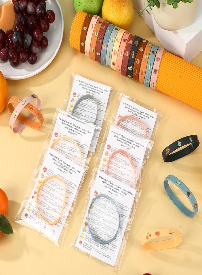Landical 75 Sets Christmas Fruit of The Spirit Gifts for Adults Christian Bracelets Bulk Bible Silicone Wristband with Card Fruit of The Spirit Craft for Church Christmas Stocking Stuffer Decorations - Image 4