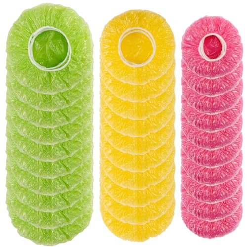 MAQIHAN 80Pcs Bowl Covers Reusable Plastic Bowl Cover Elastic Fresh Keeping Bags Wrap Reusable Plastic Stretch Elastic Food Storage Covers Sourdough Baking Bread Proofing Rising3 Sizes - Image 1