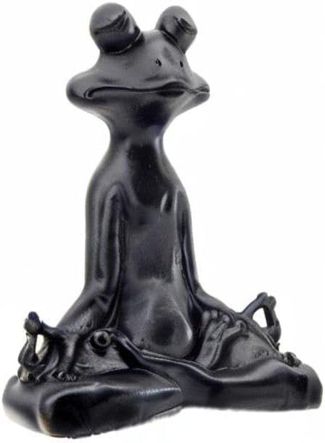 Bellaa 23101 Frog Statue Meditation Lotus Pose Yoga Zen Buddha Outdoor Garden Patio Yard Home Decor Good Luck Feng Shui Sculptures Vastu Figurine 6 Inch - Image 2
