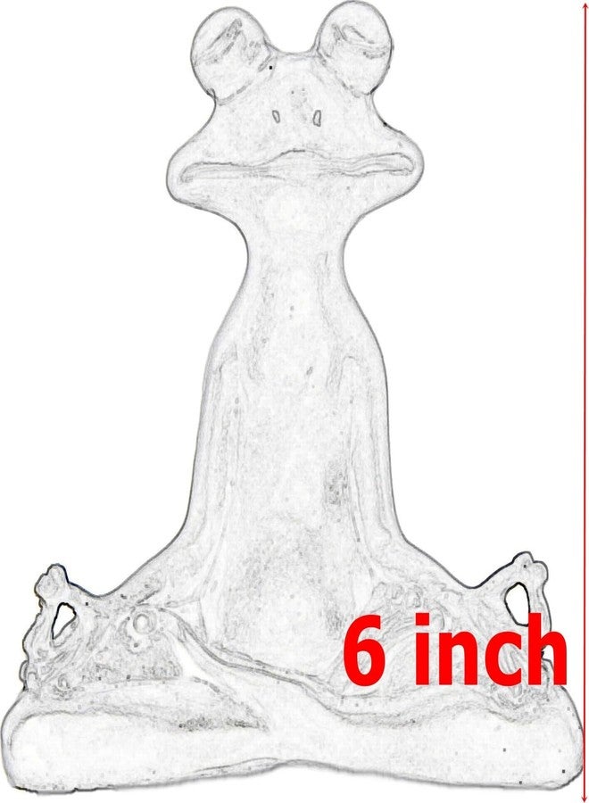 Bellaa 23101 Frog Statue Meditation Lotus Pose Yoga Zen Buddha Outdoor Garden Patio Yard Home Decor Good Luck Feng Shui Sculptures Vastu Figurine 6 Inch - Image 4
