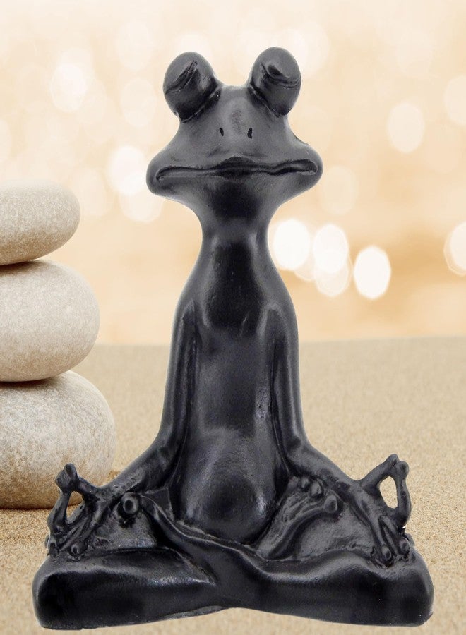 Bellaa 23101 Frog Statue Meditation Lotus Pose Yoga Zen Buddha Outdoor Garden Patio Yard Home Decor Good Luck Feng Shui Sculptures Vastu Figurine 6 Inch - Image 1