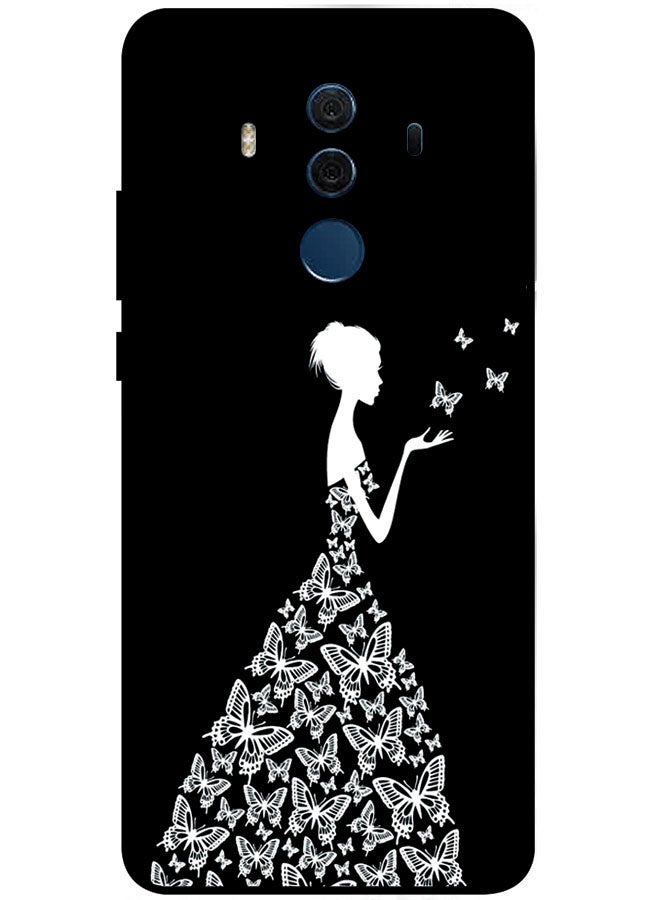 EYE CATCH Protective Case Cover For Huawei Mate 10 Pro Butterfly Dress Girl Multicolor - Image 1