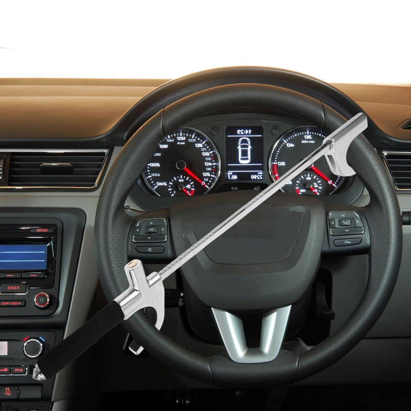 Retractable Adjustable Anti Theft U Shape Car Steering Wheel Lock For Vehicles - Image 5