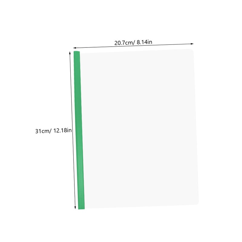 Green Transparent Plastic File Folders With Rod Report Organizers For School Office Storage - Image 3