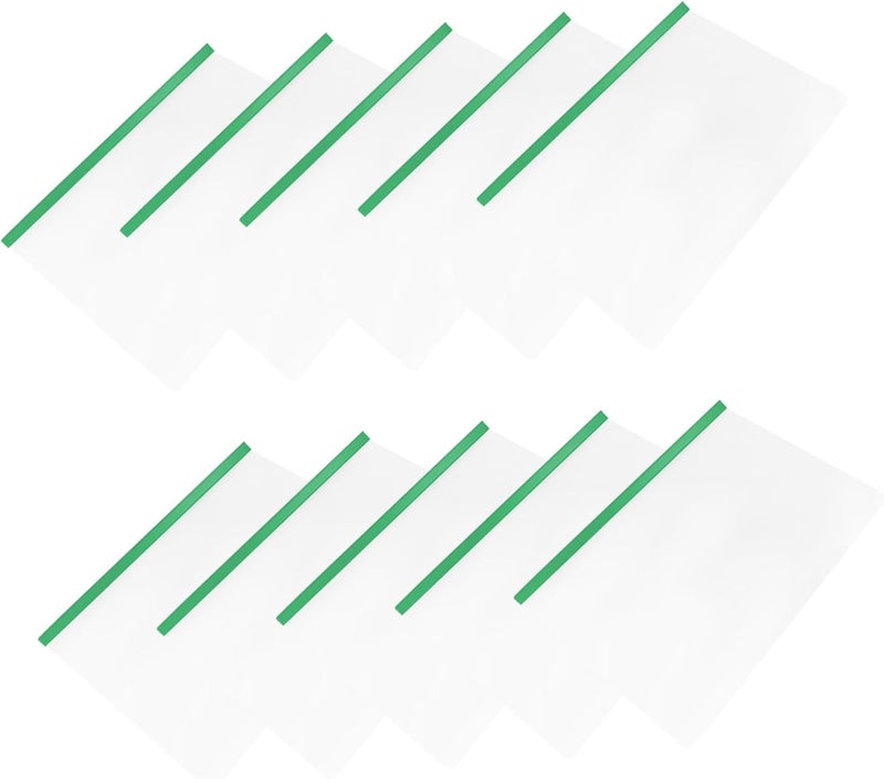 Green Transparent Plastic File Folders With Rod Report Organizers For School Office Storage - Image 1