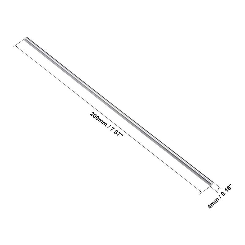 uxcell Round Steel Rod, 4mm HSS Lathe Bar Stock Tool 200mm Long, for Shaft Gear Drill Lathes Boring Machine Turning Miniature Axle, Cylindrical Pin DIY Craft Tool, 2pcs - Image 2
