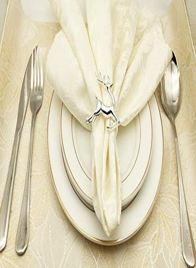 LABJULY Silver Elk Reindeer Napkin Rings Set of 12 for Holiday Dinner Spring Summer Easter New Year's Even Party Gifts Favor Table Holders (Deer Style #1 Silver, 12) - Image 4