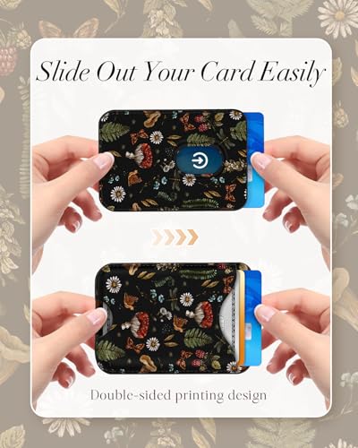 Shorogyt Compatible with Magsafe Wallet Magnetic Card Holder - Black Mogu Phone Wallets for Women Teen Girls Cute Pattern for iPhone 1716/15/14/13/12 Series Slim for Apple Mag RFID Magnet, Fit 3 Cards - Image 4