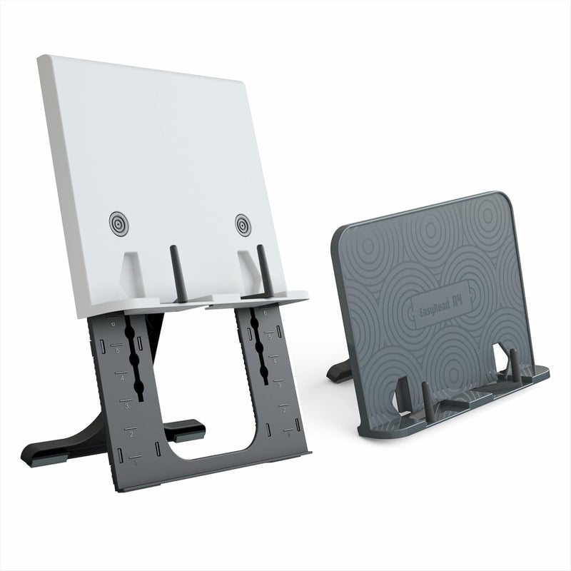 EasyRead Plus Adjustable Height & Dark Grey Multi-Angle Reading Stand Combo Comfortable Study Aid for Competitive Exam Preparation – Perfect for Long Hours of Reading and Writing at Home/Study Desk - Image 1