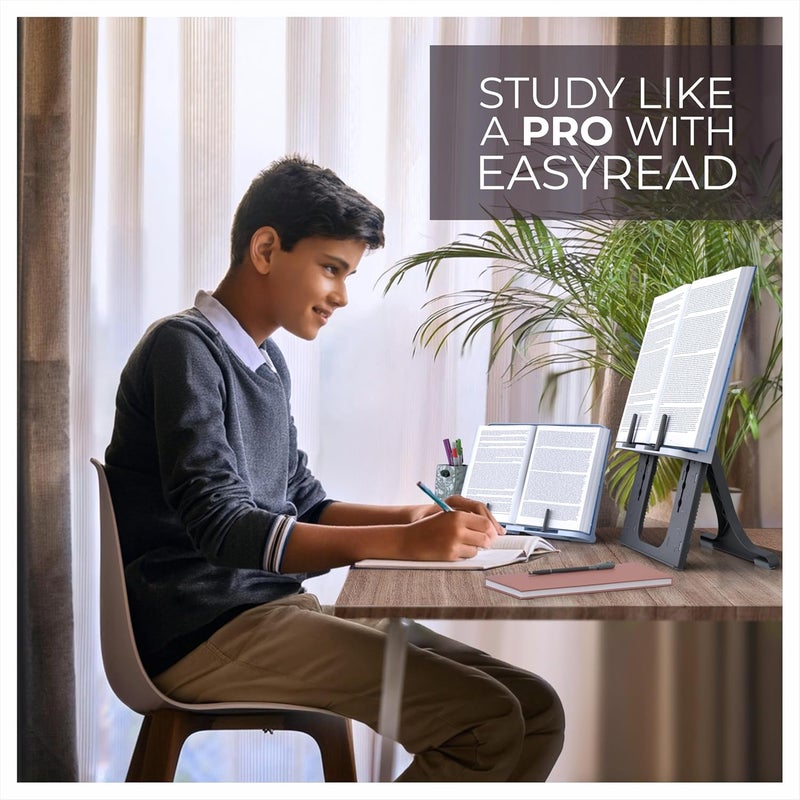 EasyRead Plus Adjustable Height & Dark Grey Multi-Angle Reading Stand Combo Comfortable Study Aid for Competitive Exam Preparation – Perfect for Long Hours of Reading and Writing at Home/Study Desk - Image 4
