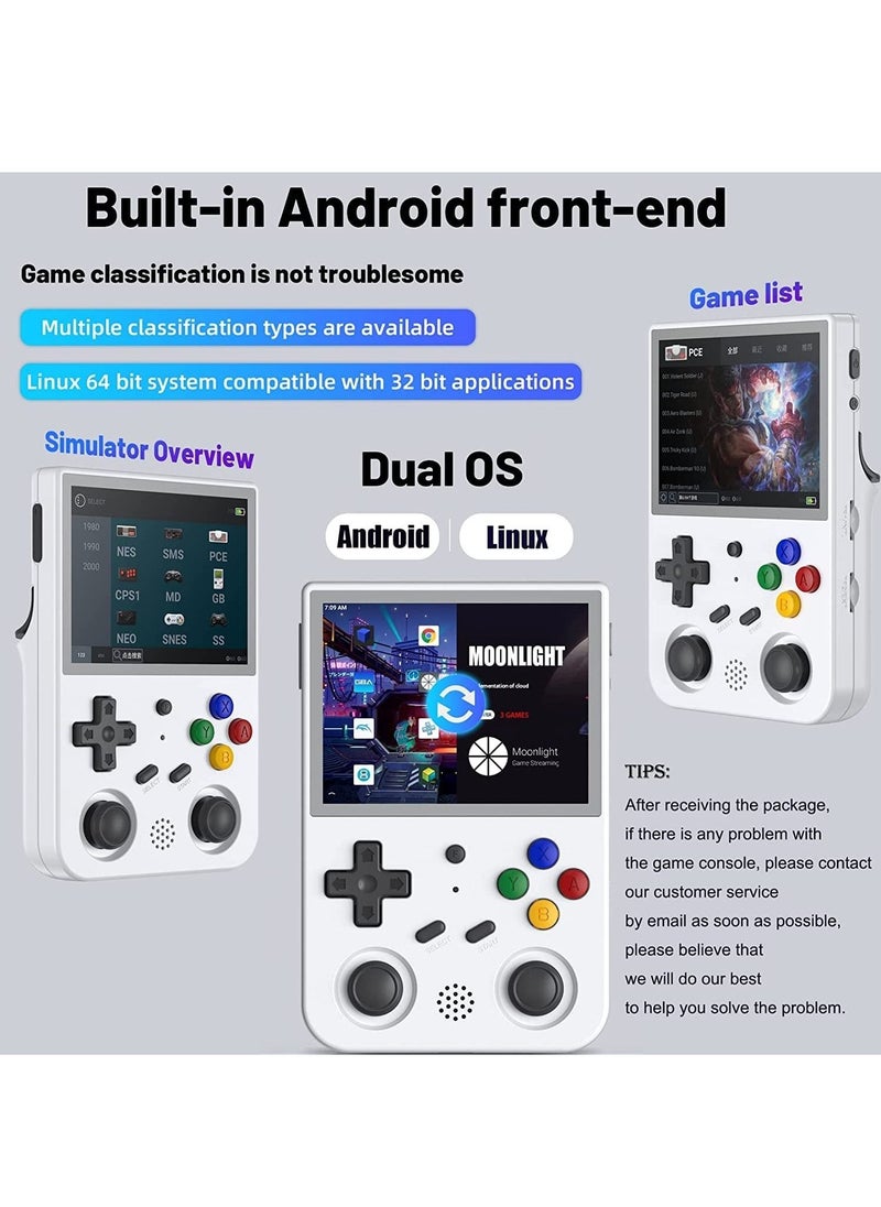 ANBERNIC  RG353V Retro Handheld Game with Dual OS Android 11 and Linux, RG353V with 64G TF Card Pre-Installed 4452 Games Supports 5G WiFi 4.2 Bluetooth (White)  - Image 5