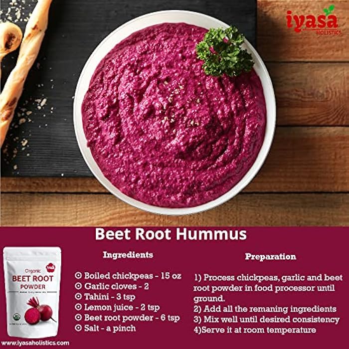 Iyasa Holistics Iyasa Organic Beet Root Powder, Plant Based, Vegan, Gluten-Free, Beetroot Superfood for Baking and Cooking 8 oz 223 gm - Image 5