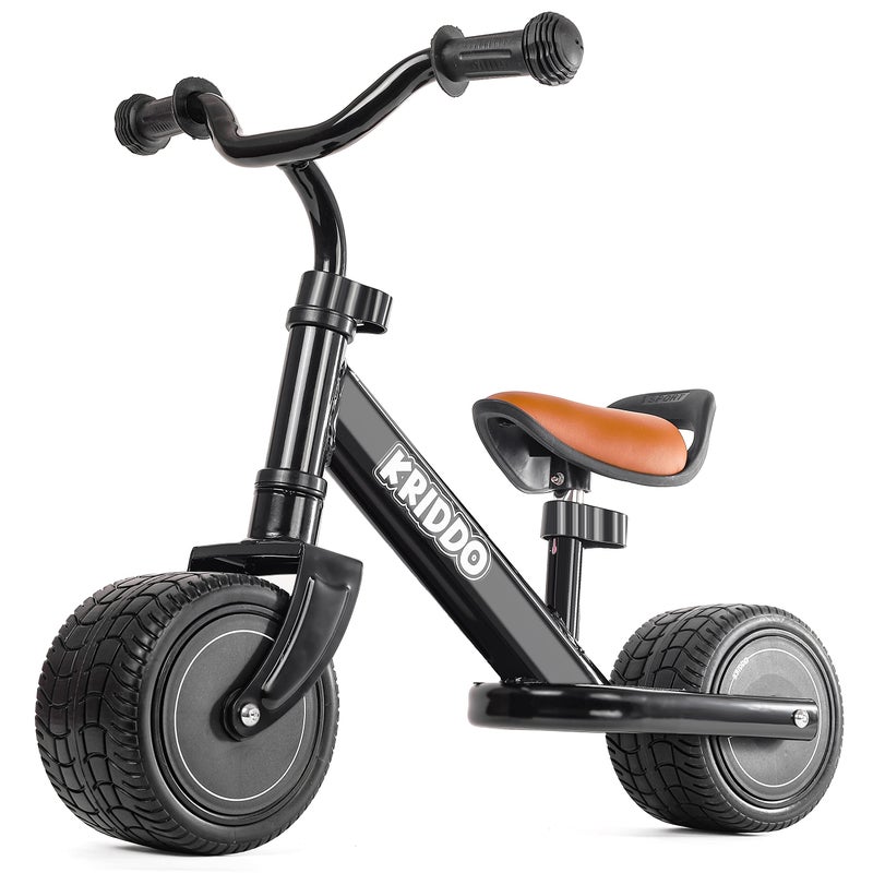 KRIDDO 12 Year Old Balance Bike Mini Cruiser for First Birthday Black - Image 2