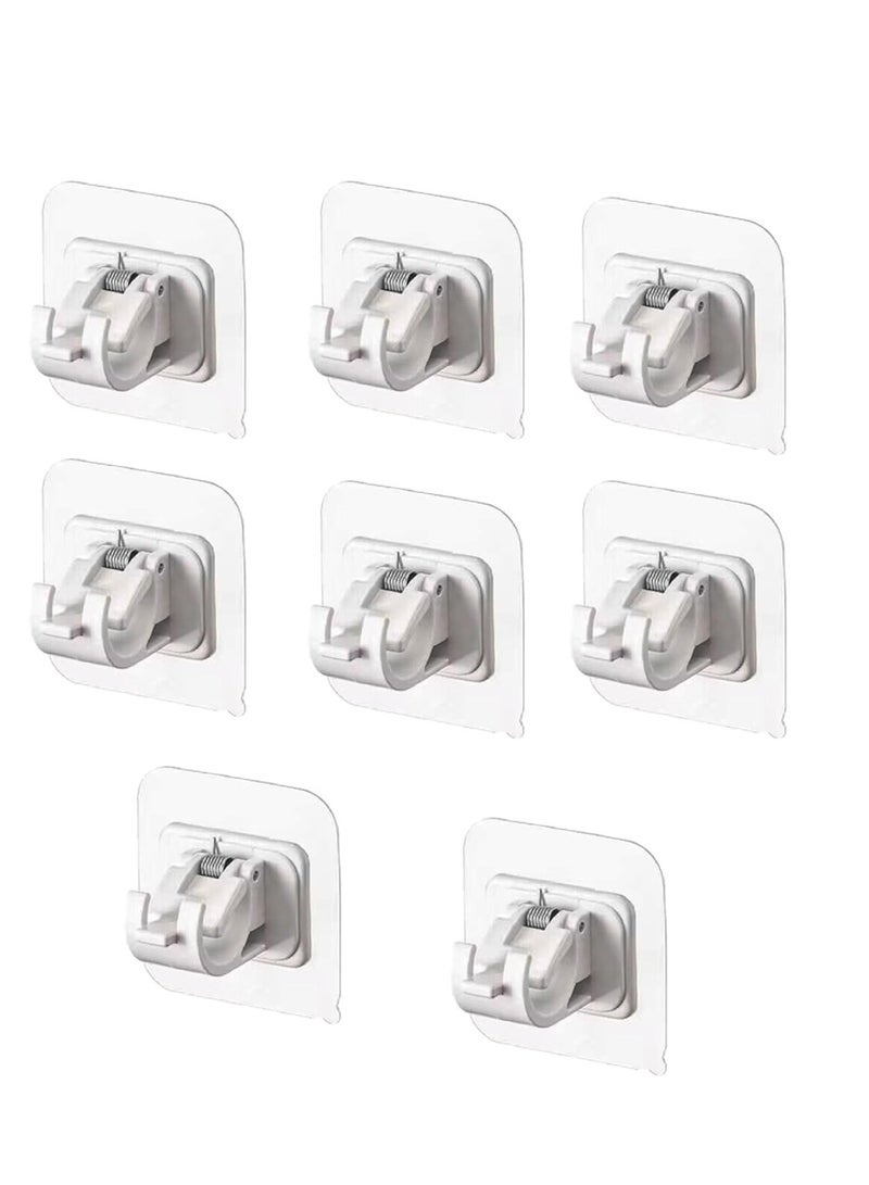 8 PCS Curtain Rod Bracket Holder,Curtain Rods No Drilling Adhesive Curtain Rod Holder Curtain Rod Bracket Curtain Hangers No Drilling Hooks Mounting Screws,Anchors and Sticky Strips Wall Hooks - Image 1