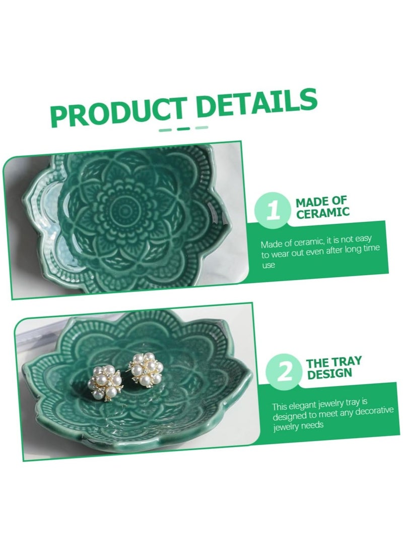Oasisgalore Jewelry Tray Decorative Trinket Desktop Jewelry Holder Ring Dish  - Image 3