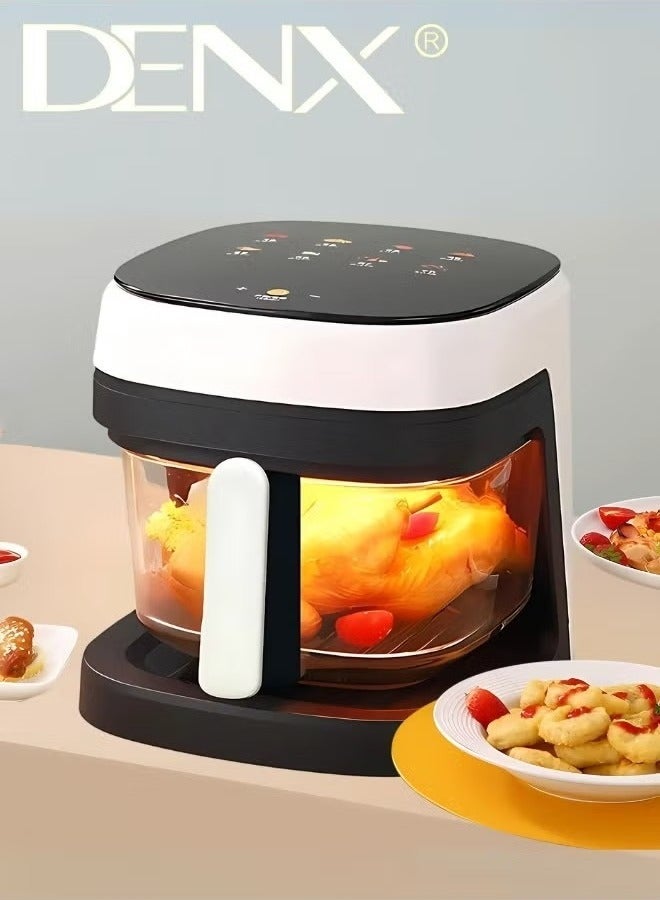Denx Air Fryer for Healthy Frying, Grilling, Baking, and Roasting, 6-Liter Capacity, 2400 Watts, White/Black - Image 2