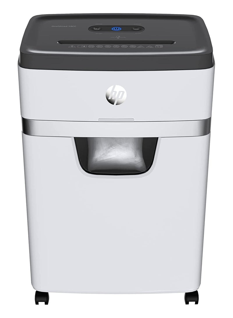 HP OneShred 18CC Shredder, Security Level P-4, Cross Cut, 18 Sheets, OLSR2805 WHITE - Image 1