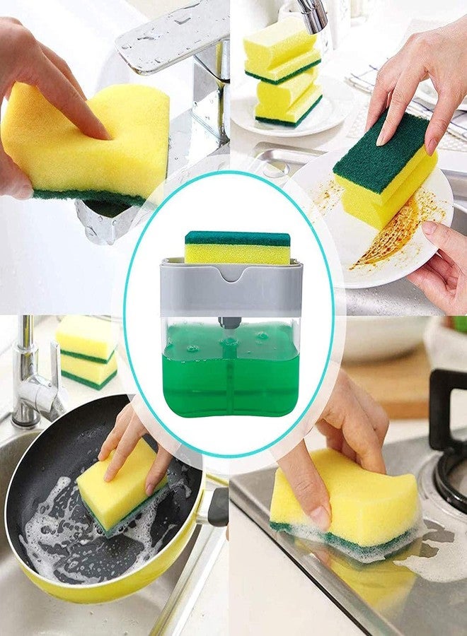 Mobhada 2 in 1 Liquid Soap Dispenser Pump with Sponge Holder Caddy Accessories for Home Bathroom Kitchen Sink Dishwasher Material Plastic (Multi Color) - Image 5