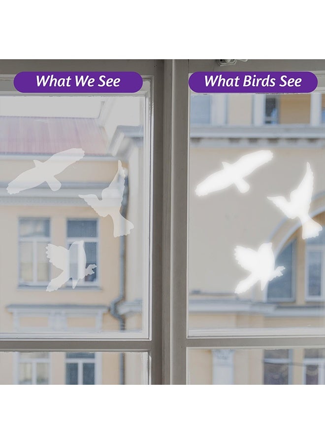 16PCS Window Decals for Bird Strikes, Anti-Collision Bird Clings for Glass Windows, Hummingbird Window Strike Prevention Stickers Films, Birds Deterrents for Outside, Glass Decorations - Image 3