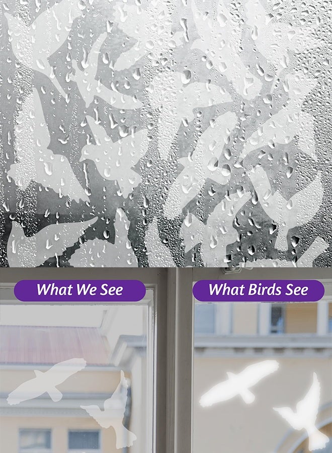 16PCS Window Decals for Bird Strikes, Anti-Collision Bird Clings for Glass Windows, Hummingbird Window Strike Prevention Stickers Films, Birds Deterrents for Outside, Glass Decorations - Image 1
