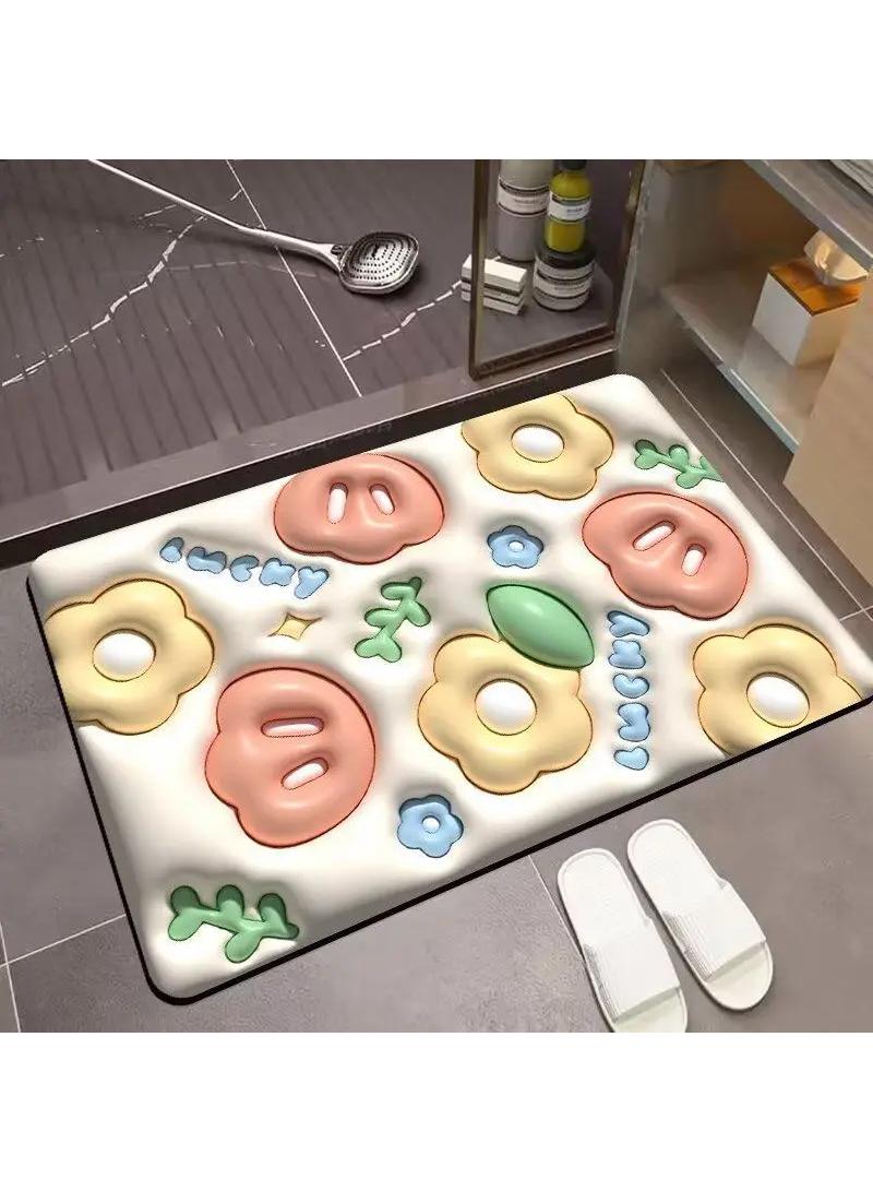 50*80cm Diatom Mud Silicone Bath Mat Quick Drying Bathroom Mat - Image 1