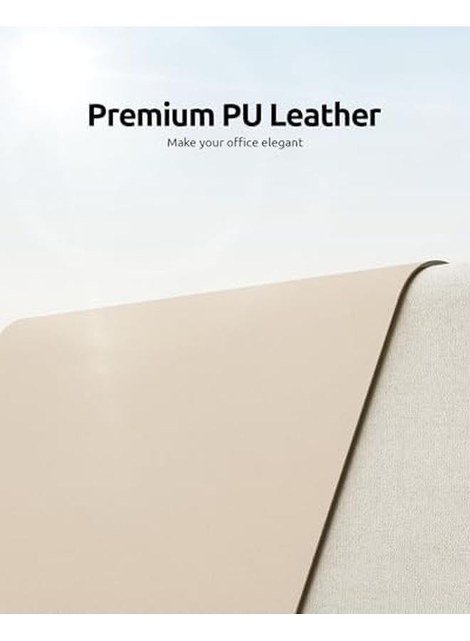 erorex Leather Desk Pad Protector Office Desk Mat Large Mouse Pad Non Slip Pu Leather Desk Blotter Laptop Desk Pad Waterproof Desk Writing Pad For Office And Home Eggshell 23.6" X 13.8" - Image 2